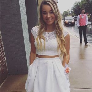 White two piece homecoming dress